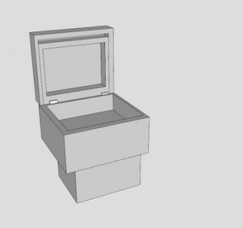 浴室厕所白色马桶SU模型下载_sketchup草图大师SKP模型