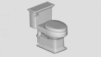 卫浴白色马桶SU模型下载_sketchup草图大师SKP模型