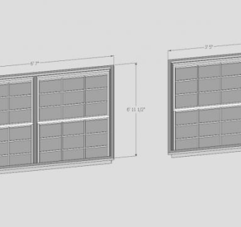 单窗口和双窗口SU模型下载_sketchup草图大师SKP模型