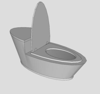 卫浴马桶白色坐便器SU模型下载_sketchup草图大师SKP模型
