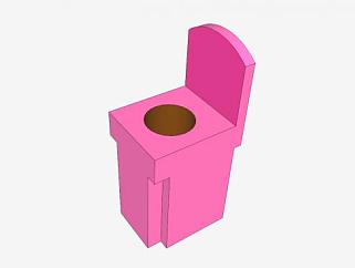 优质卫生间粉红厕所SU模型下载_sketchup草图大师SKP模型