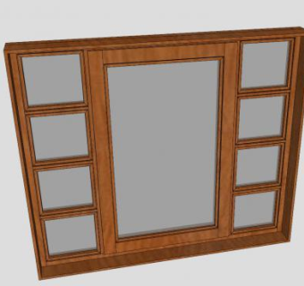 老式实木固定窗SU模型下载_sketchup草图大师SKP模型