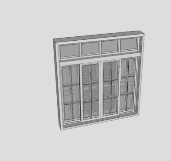 木窗及百叶窗SU模型下载_sketchup草图大师SKP模型