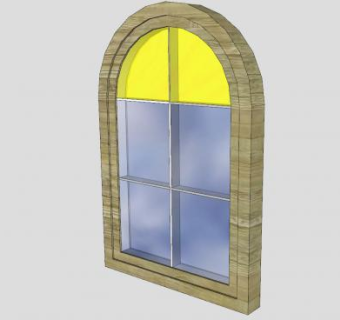 木框双层平开窗SU模型下载_sketchup草图大师SKP模型