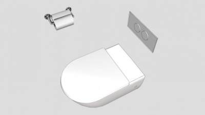 分体式卫浴马桶SU模型下载_sketchup草图大师SKP模型