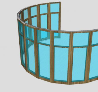 半圆形落地窗SU模型下载_sketchup草图大师SKP模型