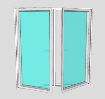 铝制平开门窗SU模型下载_sketchup草图大师SKP模型