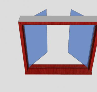 实木平开玻璃窗SU模型下载_sketchup草图大师SKP模型