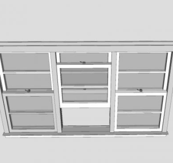 塑料推拉窗SU模型下载_sketchup草图大师SKP模型