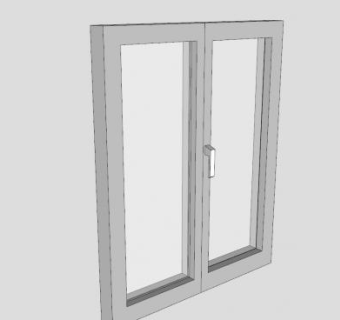 钢制玻璃推拉窗SU模型下载_sketchup草图大师SKP模型