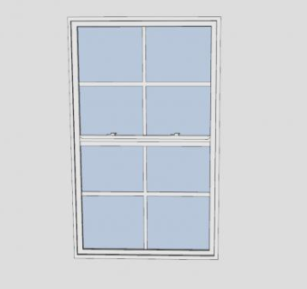 上下推拉窗SU模型下载_sketchup草图大师SKP模型