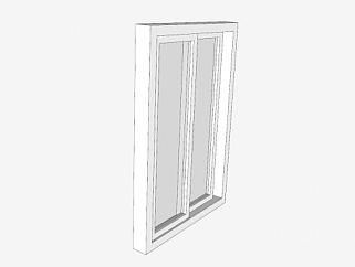 铝制平开玻璃窗SU模型下载_sketchup草图大师SKP模型
