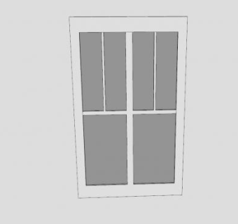 双悬式玻璃窗SU模型下载_sketchup草图大师SKP模型