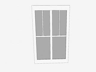 双悬式玻璃窗SU模型下载_sketchup草图大师SKP模型