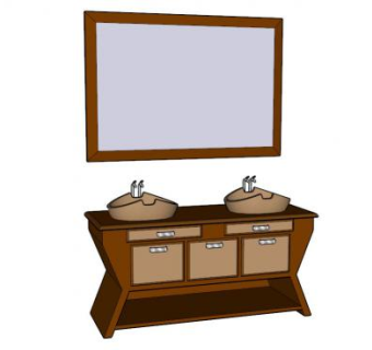 浴室洗漱柜架SU模型下载_sketchup草图大师SKP模型