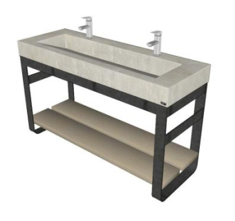 外域浮华卫浴柜水槽SU模型下载_sketchup草图大师SKP模型