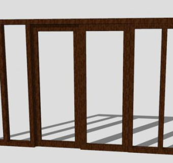 木质玻璃门窗SU模型下载_sketchup草图大师SKP模型