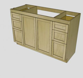 实木浴室盥洗台SU模型下载_sketchup草图大师SKP模型