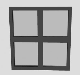 铝合金窗SU模型下载_sketchup草图大师SKP模型