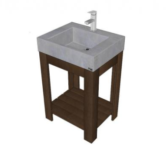 半槽洗涤槽卫浴柜架SU模型下载_sketchup草图大师SKP模型