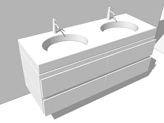 浴室家具柜架SU模型下载_sketchup草图大师SKP模型