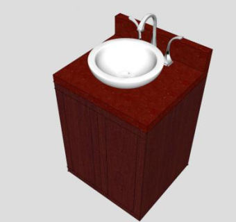 洗澡间容器卫浴柜SU模型下载_sketchup草图大师SKP模型