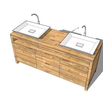 浴室洗涤槽卫浴柜SU模型下载_sketchup草图大师SKP模型