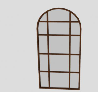 黑樱桃木玻璃窗SU模型下载_sketchup草图大师SKP模型