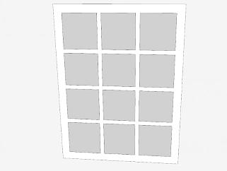 固定玻璃窗面板SU模型下载_sketchup草图大师SKP模型