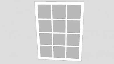 固定玻璃窗面板SU模型下载_sketchup草图大师SKP模型