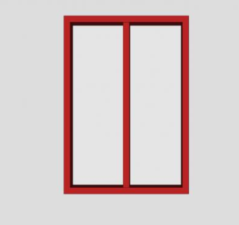 红桃木玻璃门窗SU模型下载_sketchup草图大师SKP模型