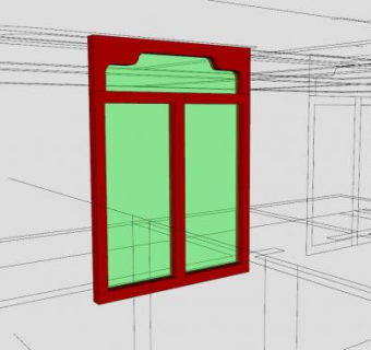 中式木框固定窗SU模型下载_sketchup草图大师SKP模型