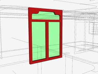 中式木框固定窗SU模型下载_sketchup草图大师SKP模型