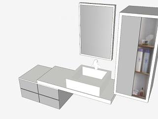 浴室水槽洗手<em>池</em>SU模型下载_sketchup草图大师SKP模型