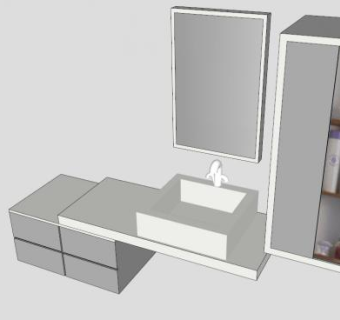 浴室水槽洗手池SU模型下载_sketchup草图大师SKP模型