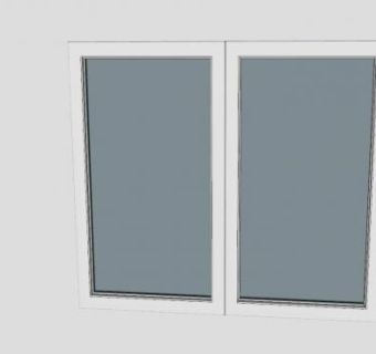 白色窗口玻璃平开窗SU模型下载_sketchup草图大师SKP模型