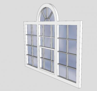 欧式方形拱顶门窗SU模型下载_sketchup草图大师SKP模型