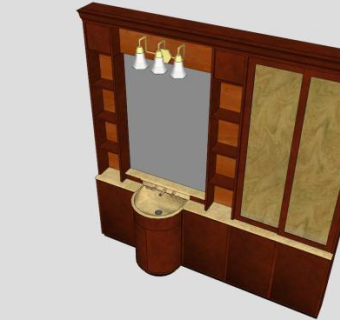 浴室卫浴柜SU模型下载_sketchup草图大师SKP模型