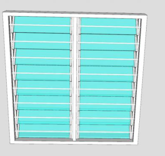 百叶窗2面板SU模型下载_sketchup草图大师SKP模型