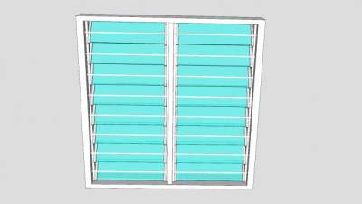 百叶窗2面板SU模型下载_sketchup草图大师SKP模型