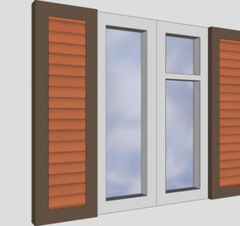 传统百叶窗窗户SU模型下载_sketchup草图大师SKP模型