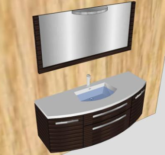 壁挂式浴室柜SU模型下载_sketchup草图大师SKP模型