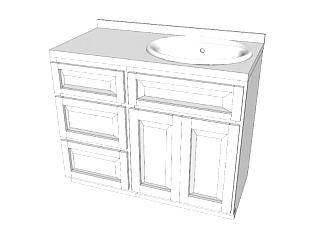 浴室盥洗台盆SU模型下载_sketchup草图大师SKP模型