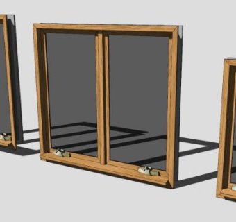 木质推拉门窗五金把手SU模型下载_sketchup草图大师SKP模型