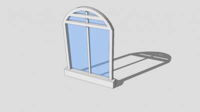 欧式拱顶固定窗SU模型下载_sketchup草图大师SKP模型