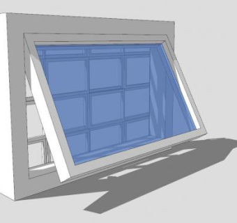 外开上悬窗SU模型下载_sketchup草图大师SKP模型