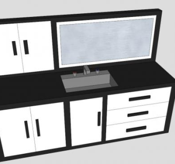 浴室台卫浴柜架SU模型下载_sketchup草图大师SKP模型