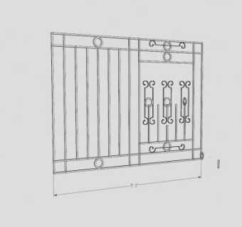 欧式铁护栏SU模型下载_sketchup草图大师SKP模型