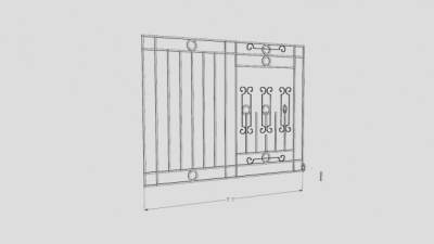 欧式铁护栏SU模型下载_sketchup草图大师SKP模型