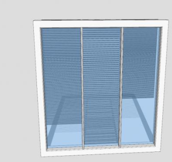 固定门窗百叶帘SU模型下载_sketchup草图大师SKP模型